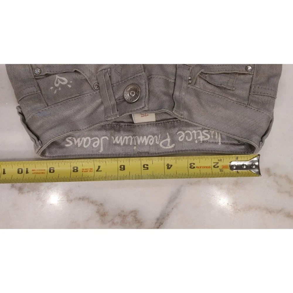 Justice Silver Metallic Super‎ Skinny Jeans, Girls Size 7R